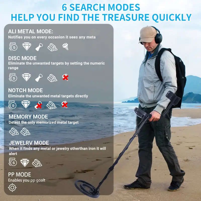 Professional 10" Coil Metal Detector with LCD Display