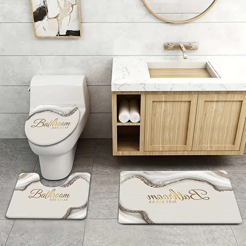 Bathroom Anti-Slip Mat Three Piece Set