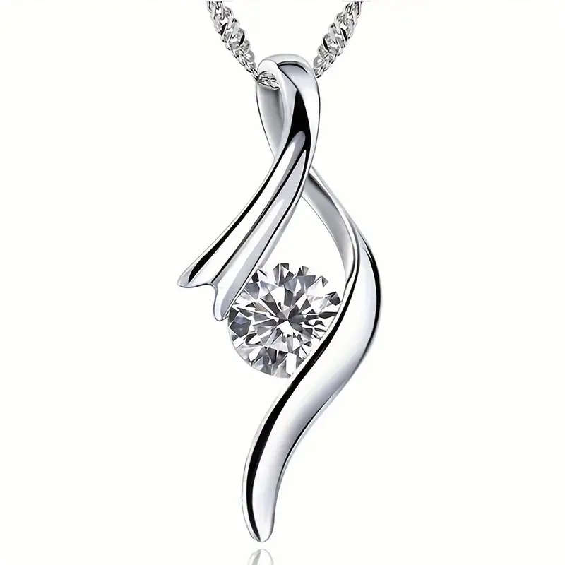 Elegant White Hollow Teardrop Pendant Necklace