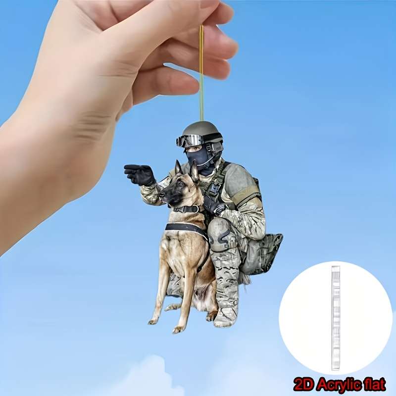 1pc 2D Flat   1 Acrylic Training Dog Car Rearview Mirror Pendant  Multi-Functional Pendan