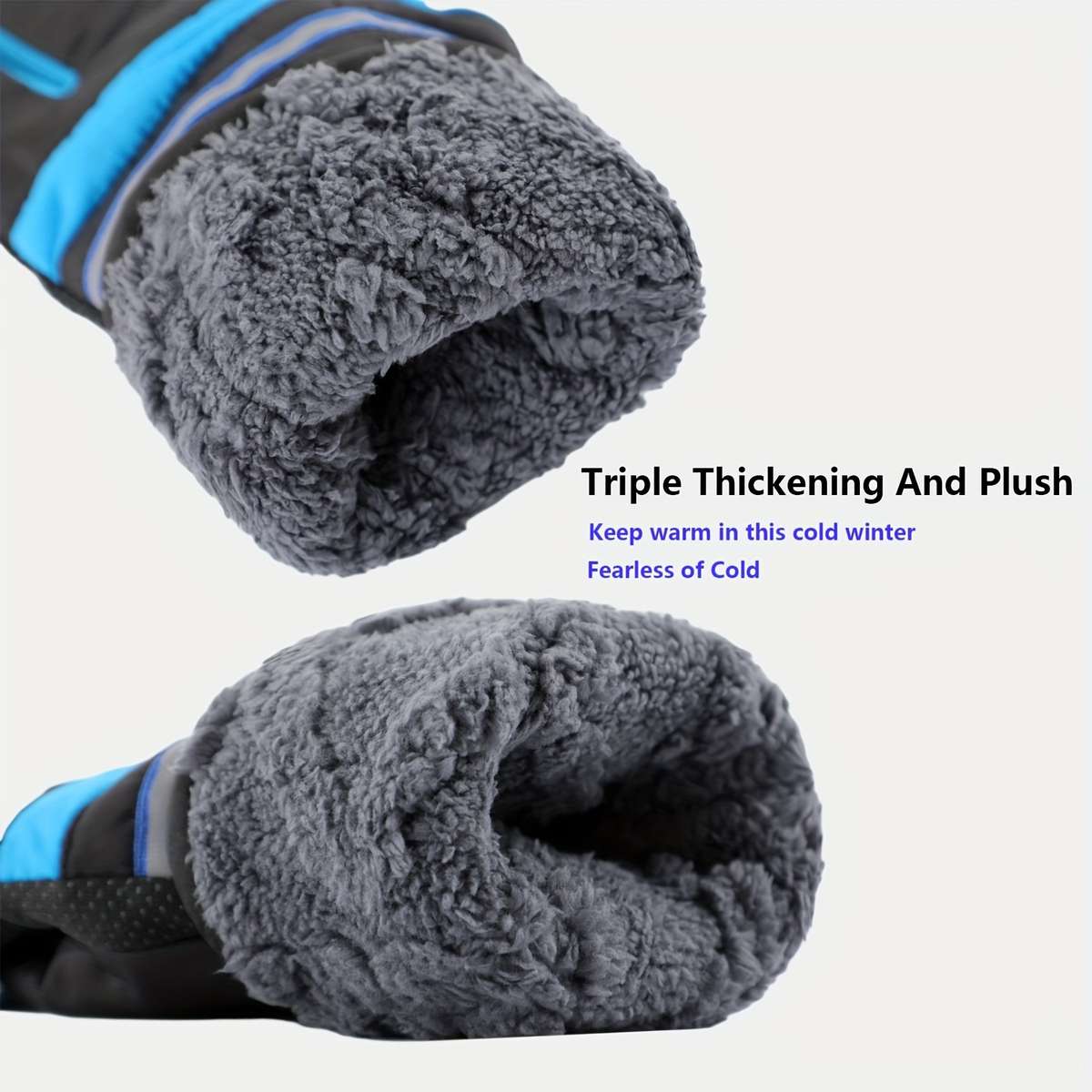 1 Pair Blue Warm Gloves