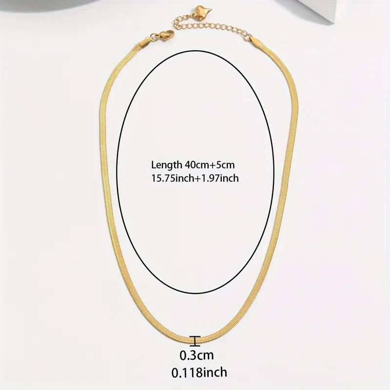 18K Gold Plated Stainless Steel Snake Bone Chain Necklace