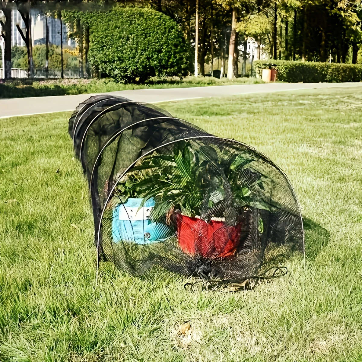 1 Piece Foldable Black Mesh Garden Tunnel