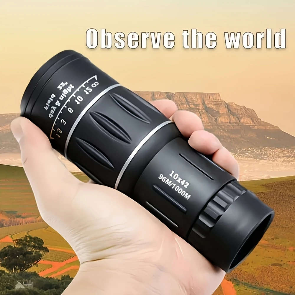 1pc High-Definition 10x42 Monocular Telescope with FMC Lens Manual Focus Durable ABS Perfect for Cam