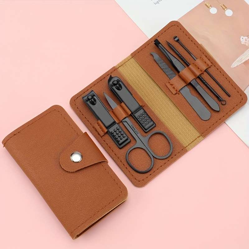 7pcs Nail Clipper Set with Nail Scissors Manicure Clippers Eyebrow Trimmer and Slanted Cutic