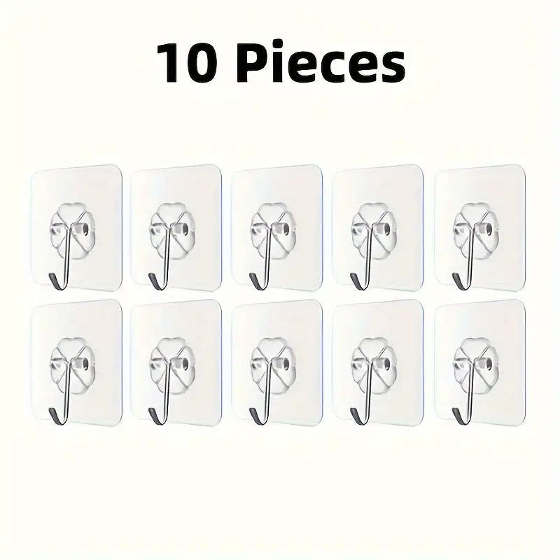 10 Pcs Wall Hooks Plastic Utility Hook Set