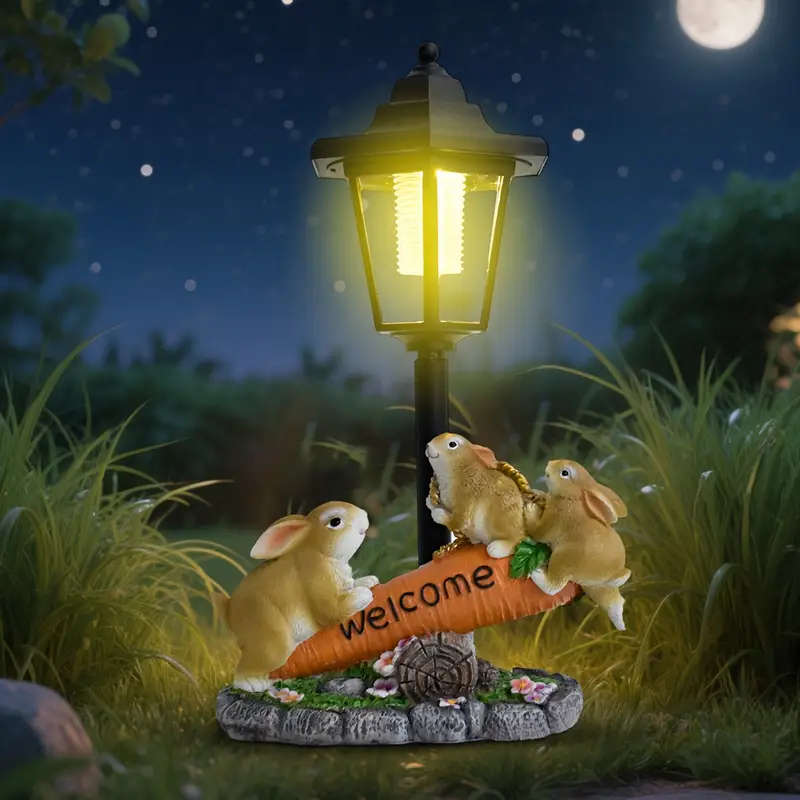 1 x Solar Rabbit and Carrot Garden Light