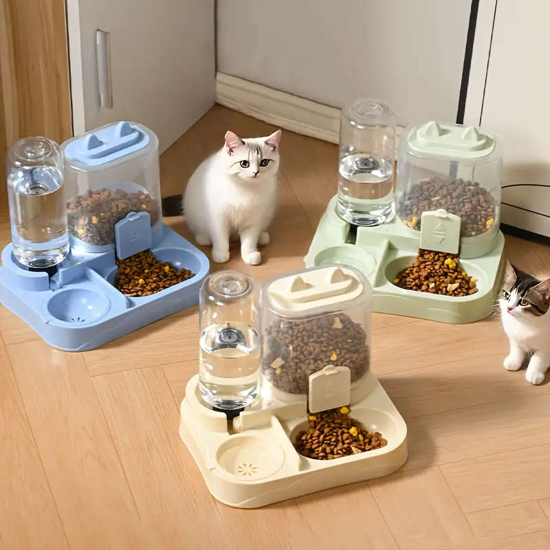 Automatic Gravity Feeding Cat and Dog Feeding System Grey