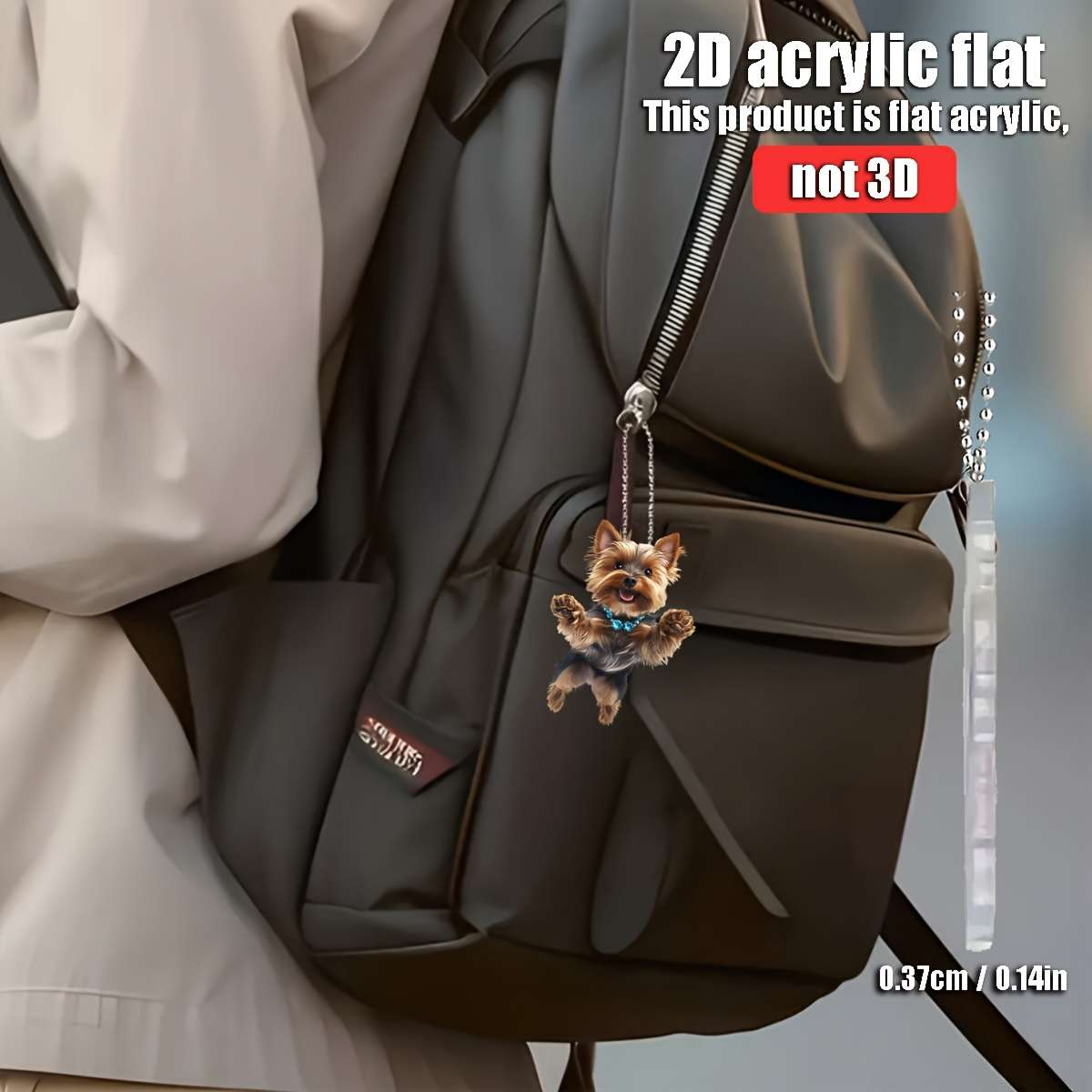 1Pc Jumping Cute Yorkshire Terrier Acrylic Hanging Ornament