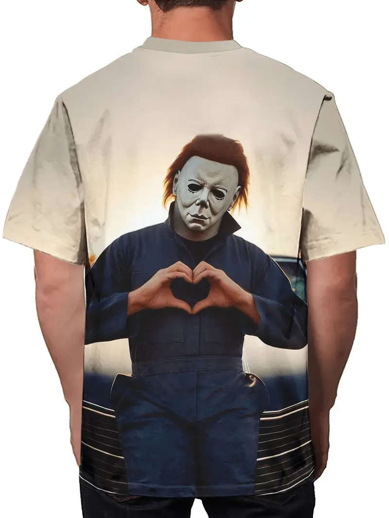 Men's Casual T-Shirt With Round Neck, Breathable, Machine Washable