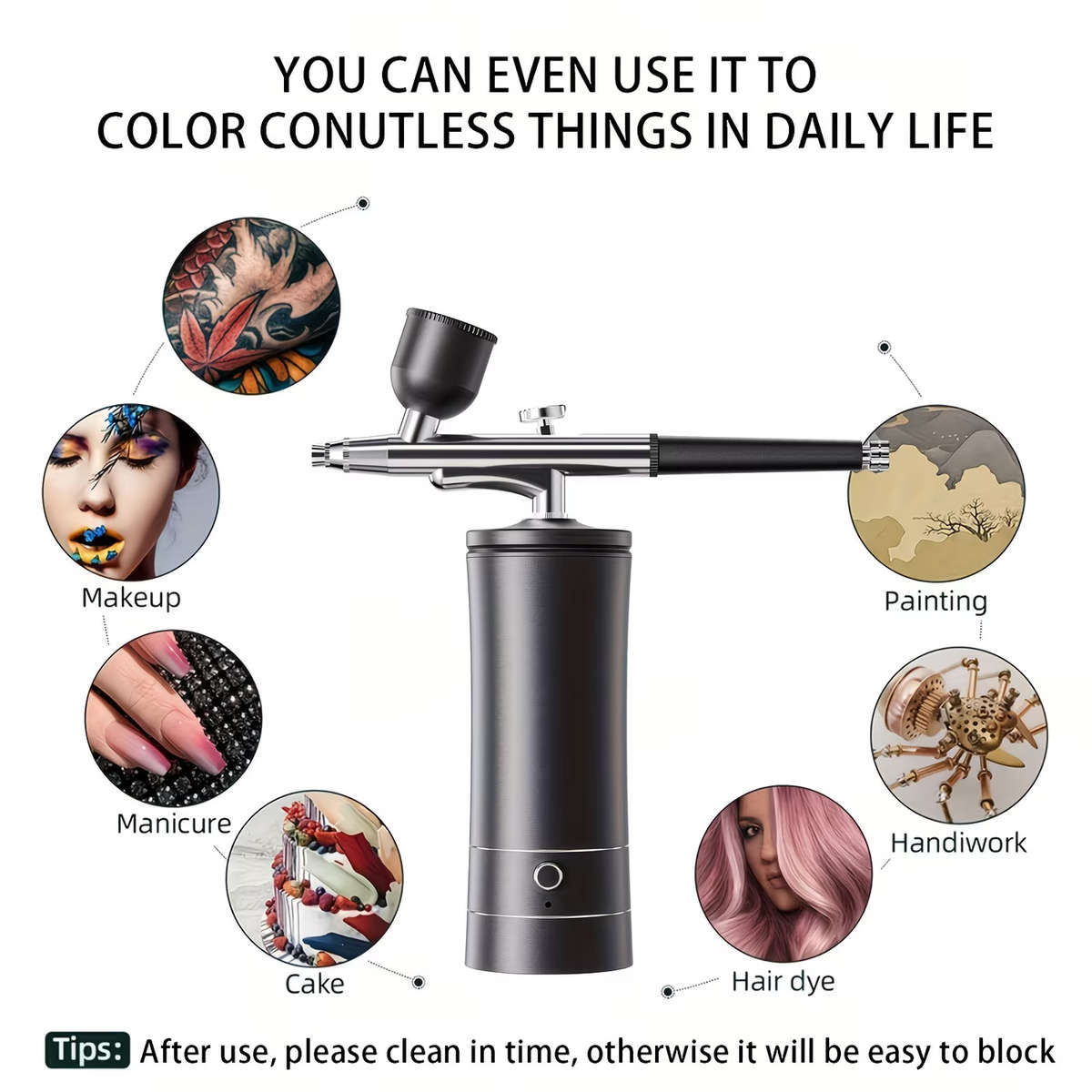 Portable Airbrush Kit with 0.3mm Tip