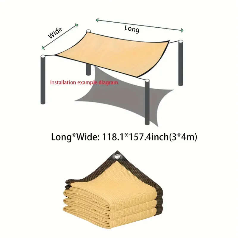 Versatile Yellow Sunshade Net  Easy Install Perfect for Gardens Terraces Camping 3m x 4m