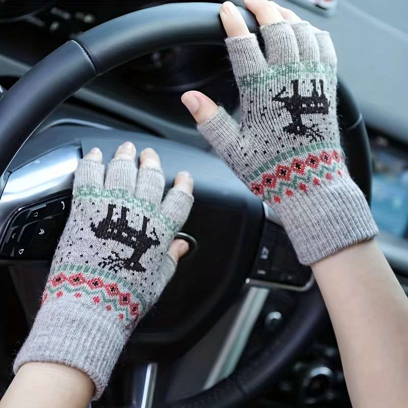 1 Pair Red Warm Gloves