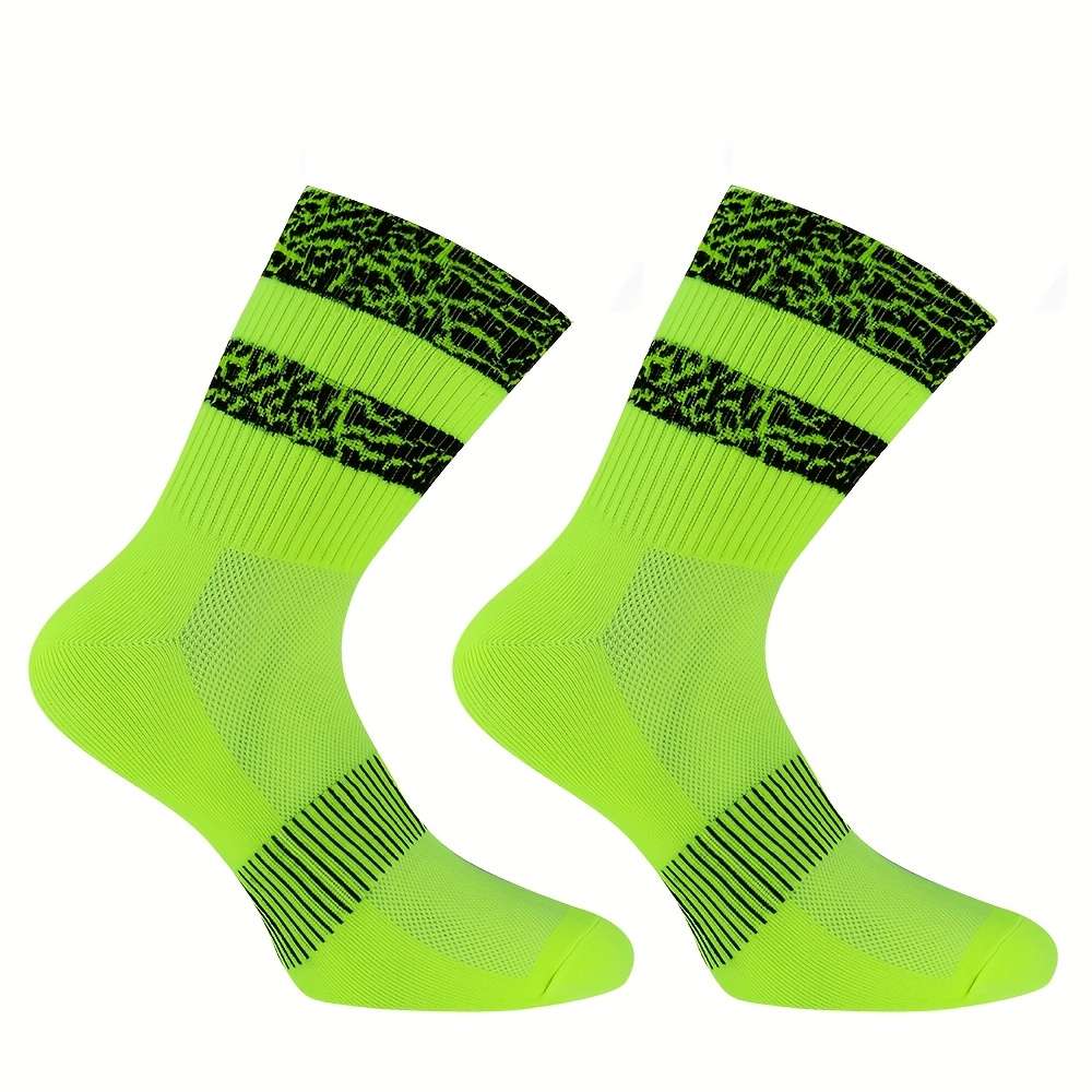 1 Pair Leopard Green One Size Socks
