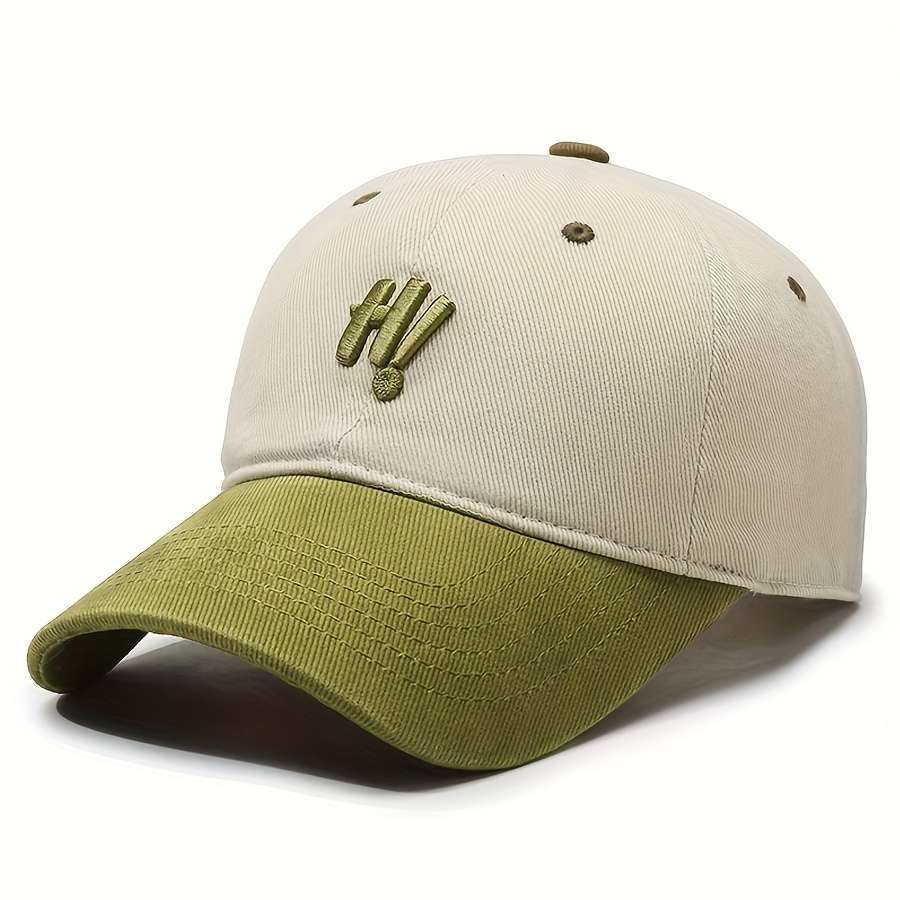 1pc Everyday Practicality Adjustable Two-Tone Baseball Cap with Embroidered Logo Lightweight Su
