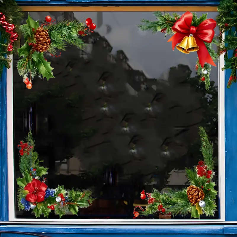 4-Piece Christmas Cane Decorative Window Stickers