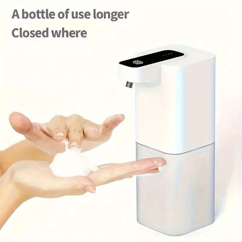 1pc Automatic Foam Hand Soap Dispenser Wall-Mounted No-Contact Infrared Sensor USB Rechargeable