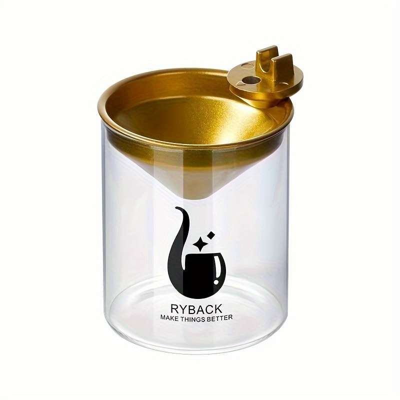 1pc Windproof Glass Ashtray with Lid Creative No-Mess Design High-Temperature Resistant Perfec