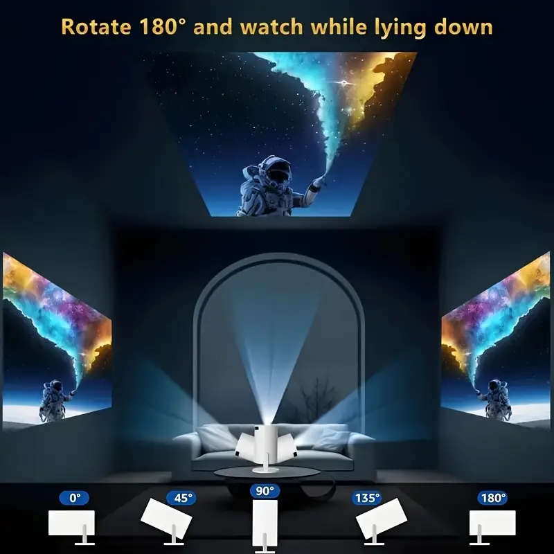Compact Mini Projector with 180° Adjustable Projection