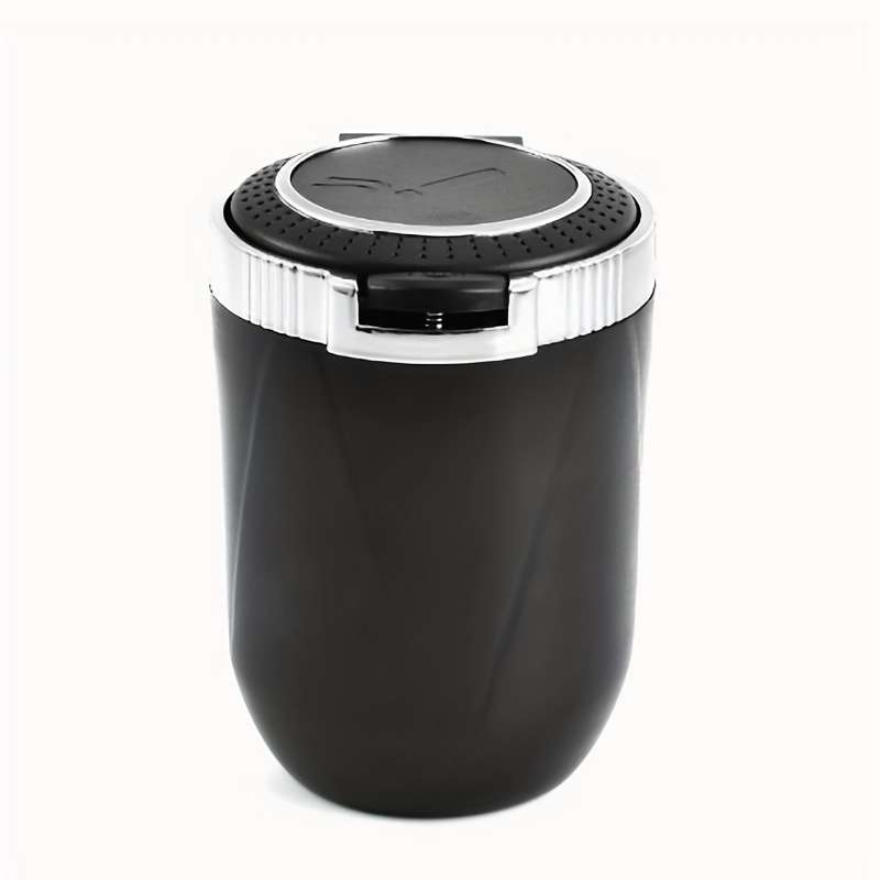1pc Car-mounted Non-flammable Ashtray ABS + Metal Inner Structure One-Button Automatic Pop-up