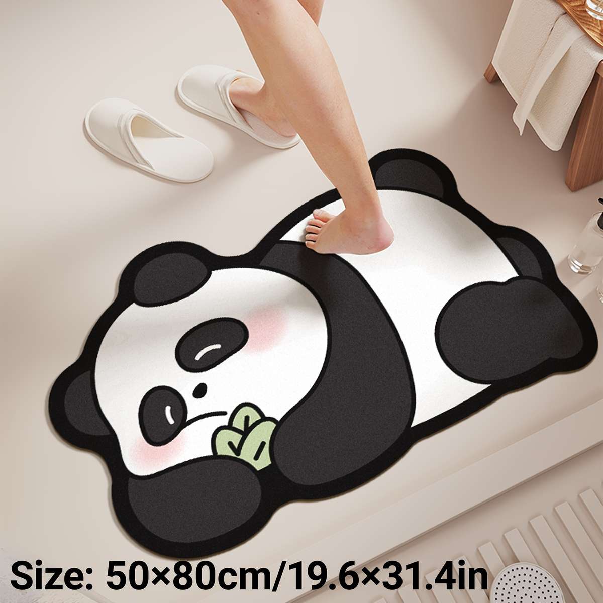 1Pc Leaf Pand 40x60cm Floor Mat