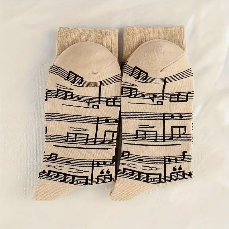 1 Pair Of Notes One Size Socks