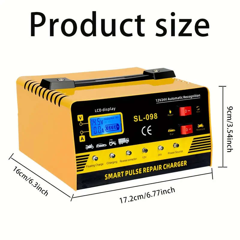 12V/24V Intelligent Battery Charger for Motorcycles and Cars