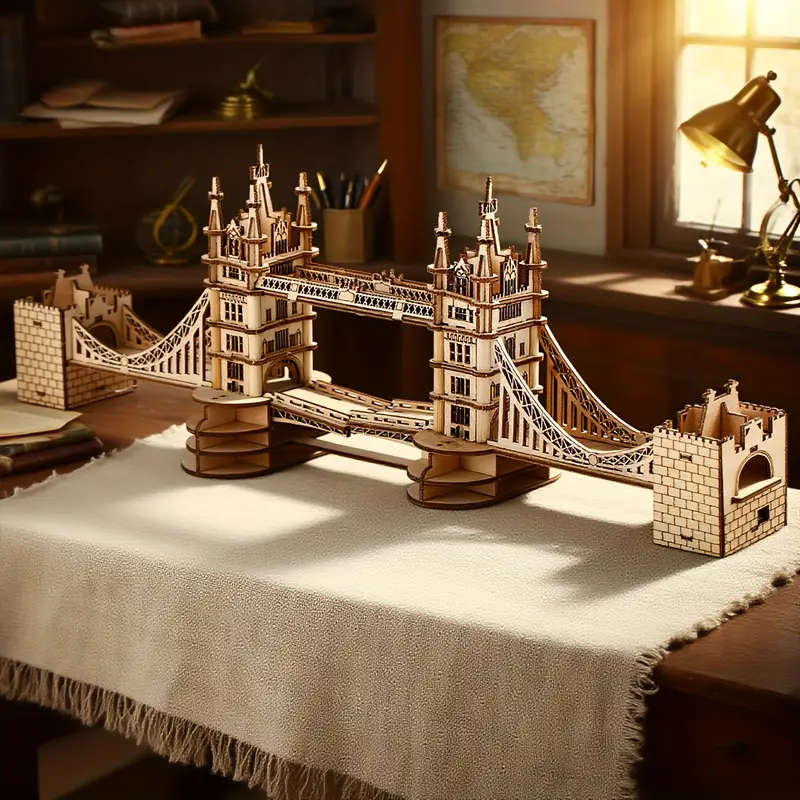 3D Model London Tower Bridge DIY Wooden Jigsaw Puzzle