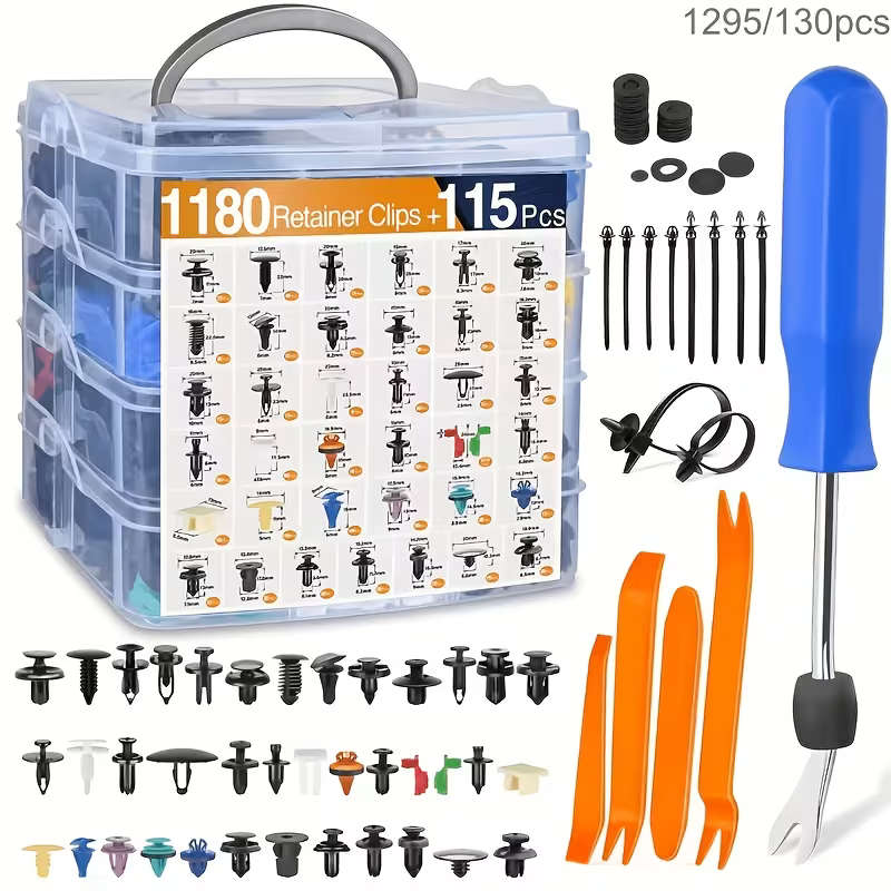 130pcs Car Retainer Clips And Fastener Remover Kit
