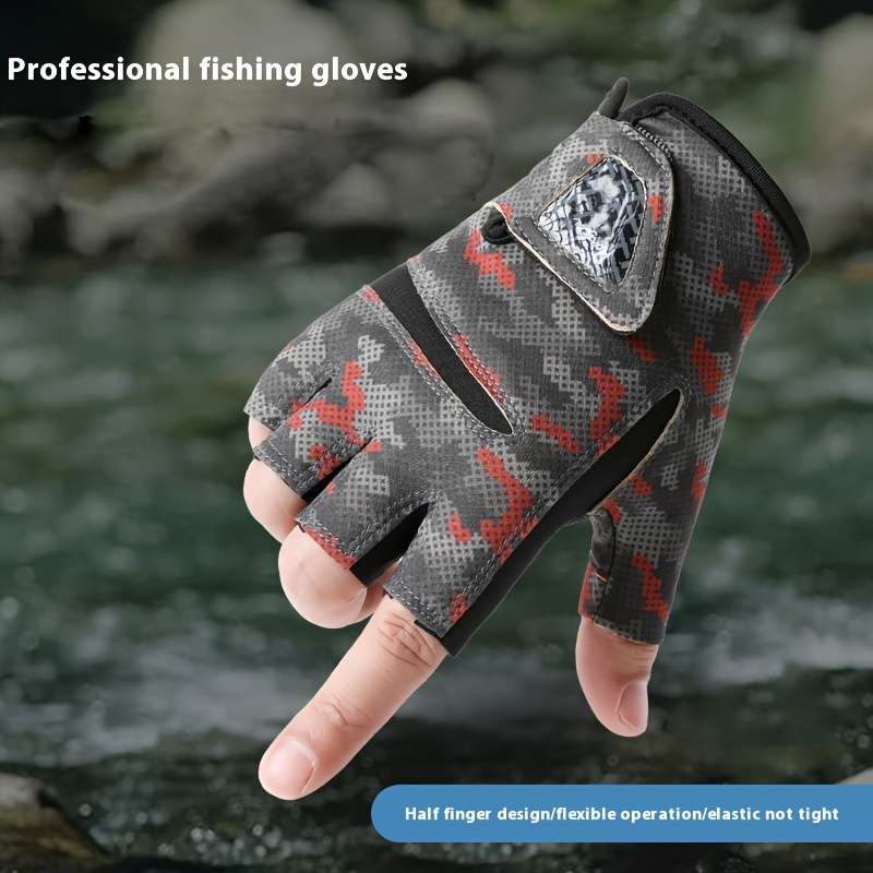 1 Pair Camo uflage Grey Size M Outdoor Sports Gloves