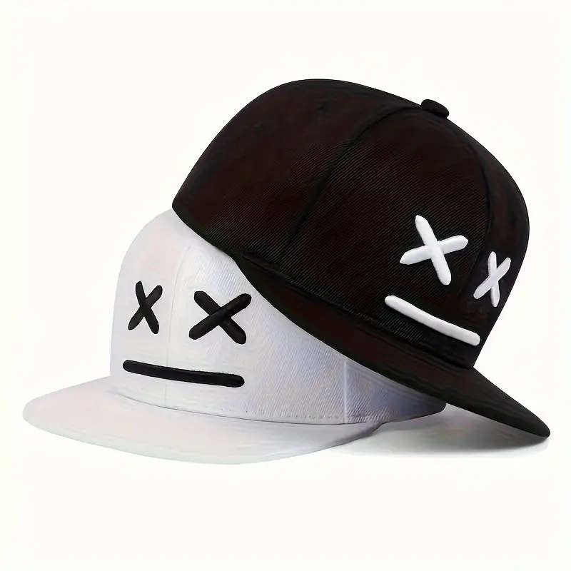 1pc Snapback Baseball Cap with Embroidered Expression Adjustable Breathable Sun Hat for All Seasons