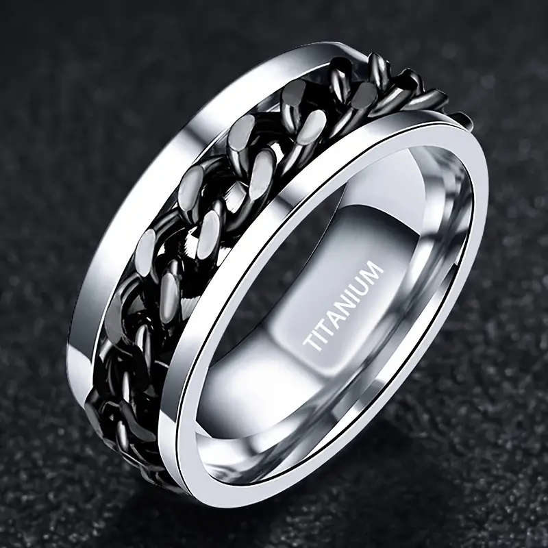 Men's Sleek Titanium Steel Ring SIZE 10