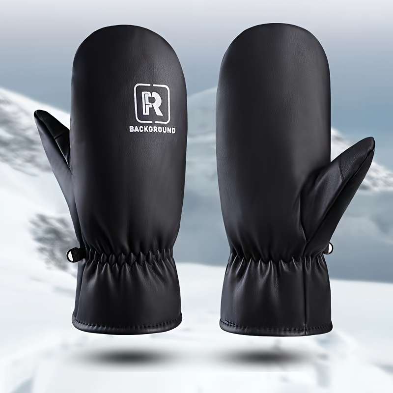 1 Pair Black R Applicable People Unisex Warm Gloves