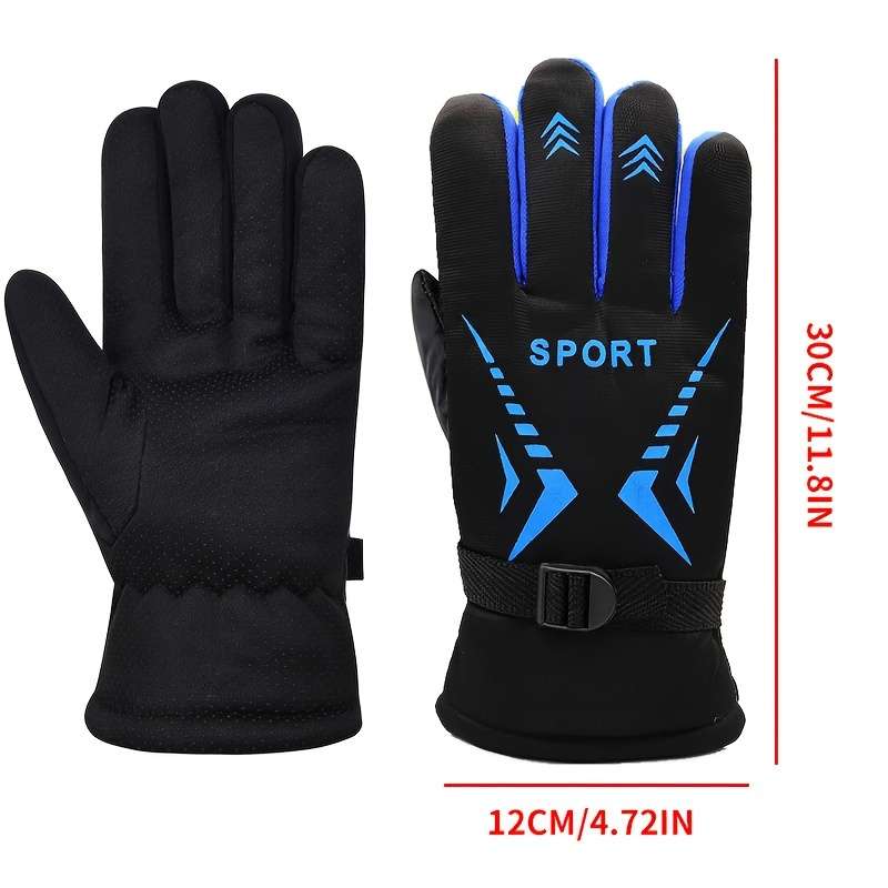 1 Pair Blue Warm Gloves