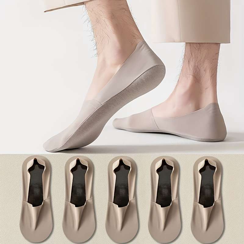 5 Pair Khaki Pack One Size High Elastic Socks