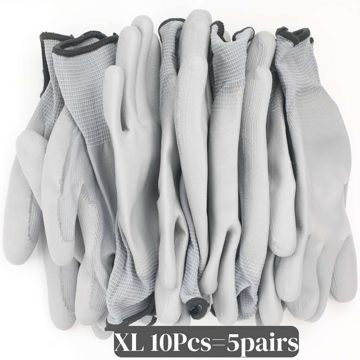 5 Pairs Size L Andpu Nylon Multi Purpose Work Gloves