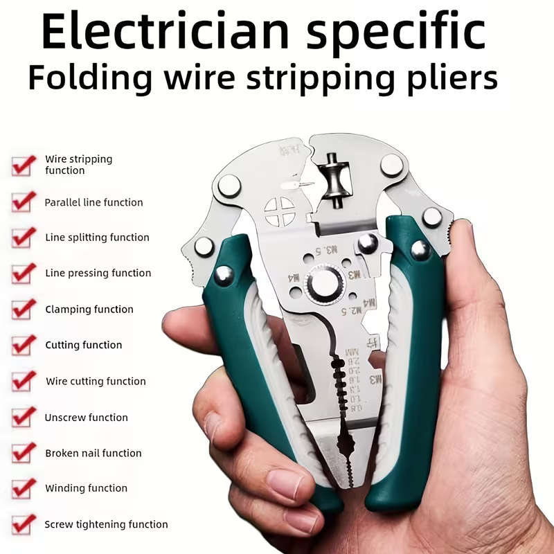 18-In-1 Wire Stripper, Multi-Functional Electrician Pliers