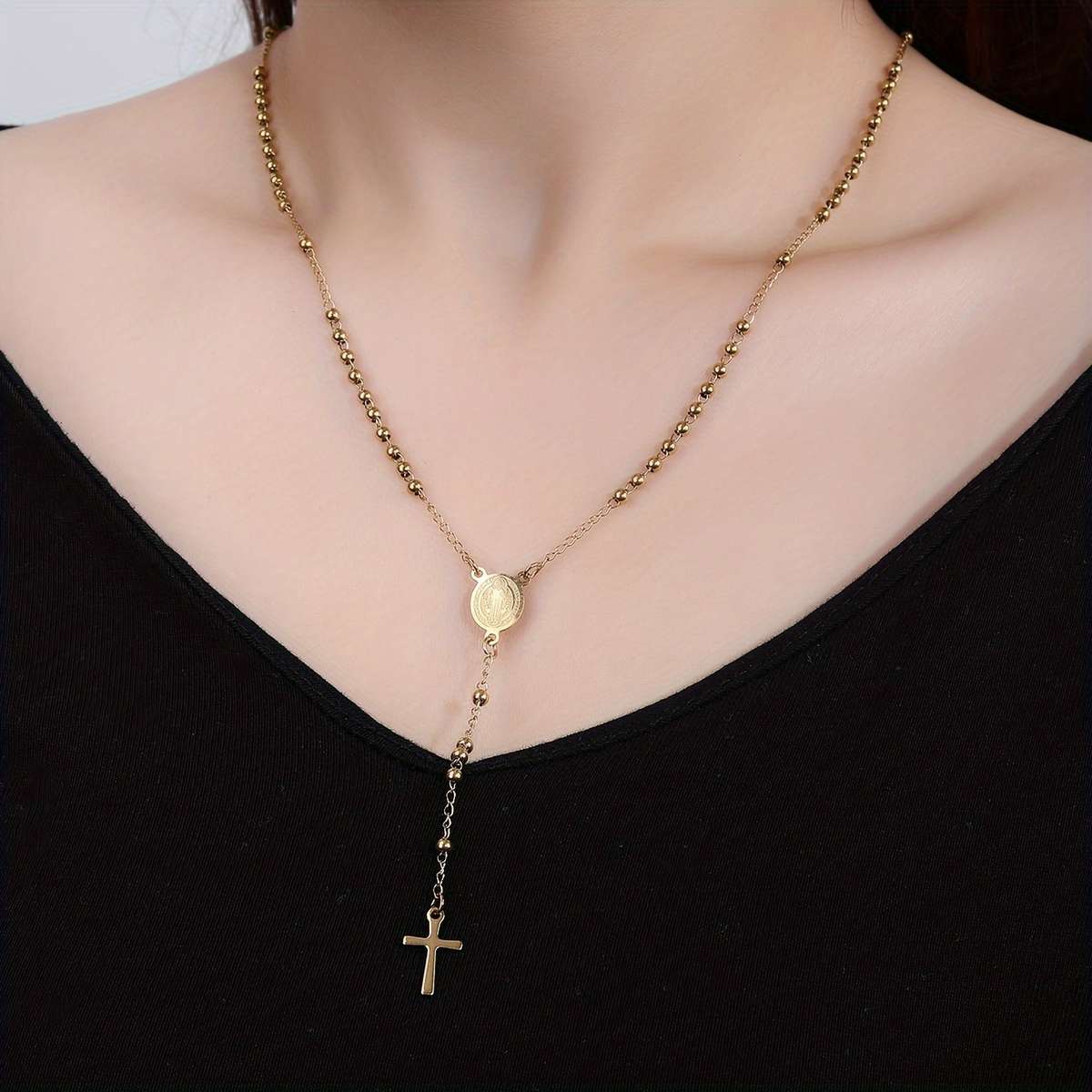 1 Piece Golden Add Silvery Jesus Theme Pendant