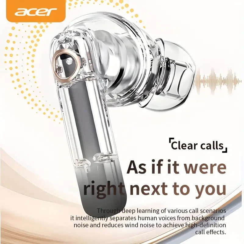 Acer TWS Wireless Earphone with Subwoofer Stereo + Noise Cancellation