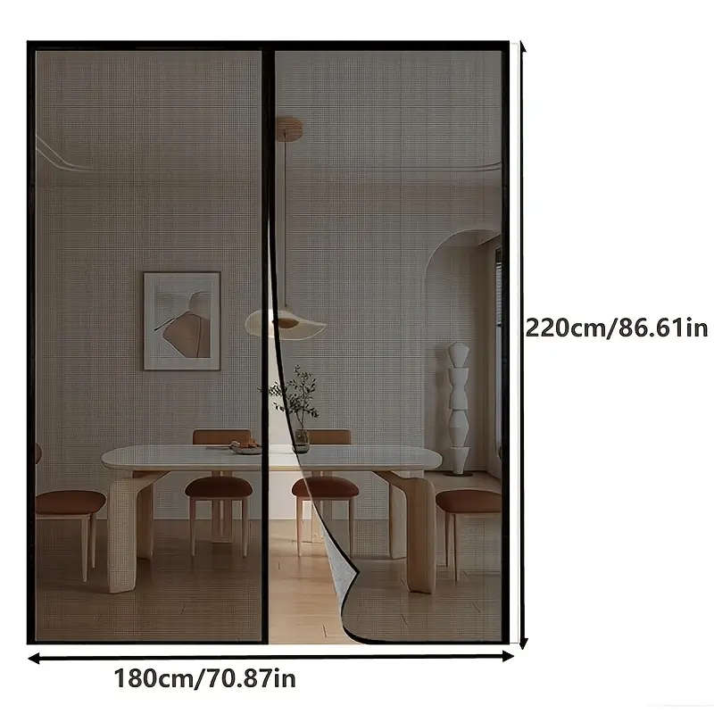 Large Black Insect-Proof Mesh Door Curtain