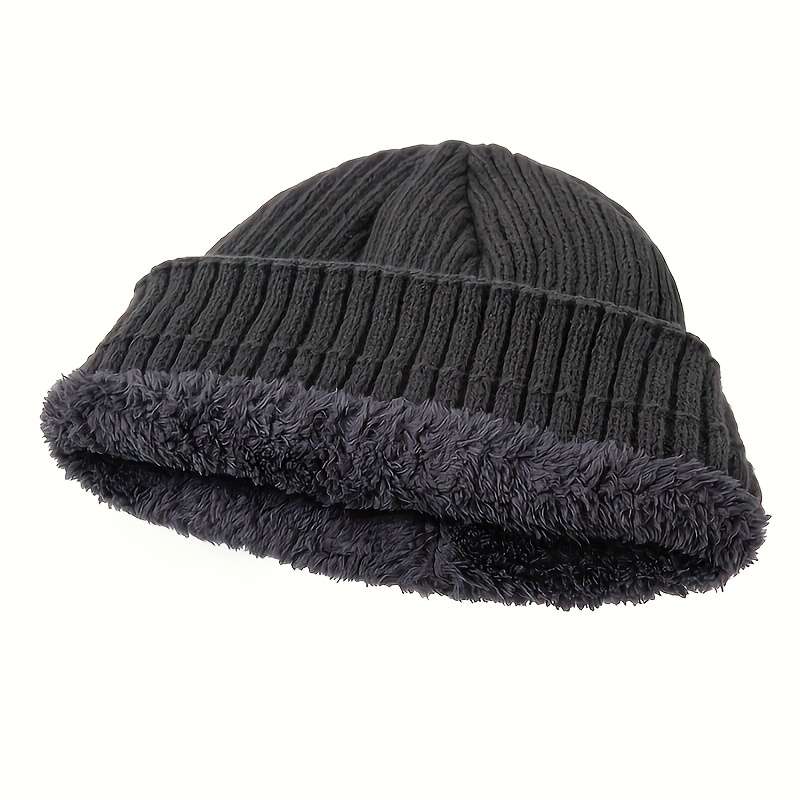 Winter Warmth Unisex Knit Beanie Hat with Folded Cuff Acrylic 95% Polyester 5% Elastic
