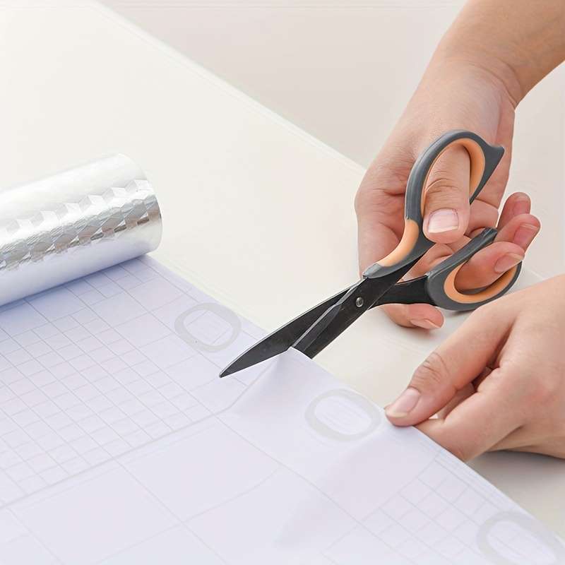 1PC Wall Stickers29.97cmx199.9cmGrid Silver  Cabinet Shelf liner