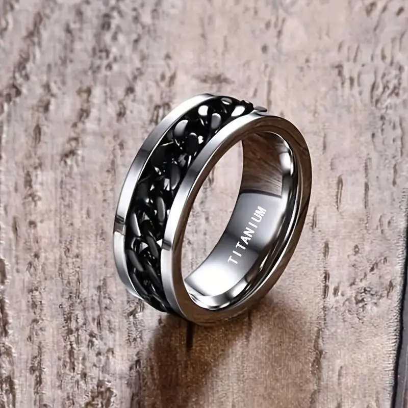 Men's Sleek Titanium Steel Ring SIZE 10