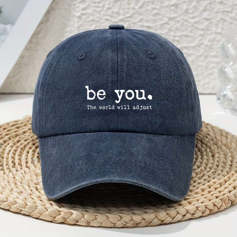 Women'S Baseball Cap Vintage Soft Top Breathable Adjustable Fitted Polyester With Be You W