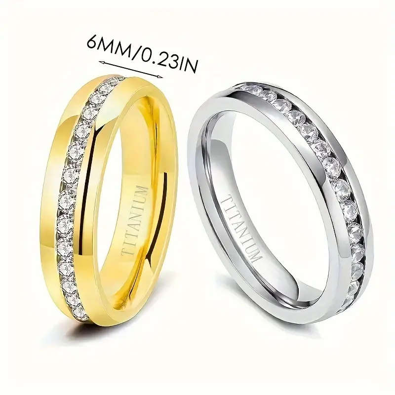 Titanium Stunning Ring with Synthetic Cubic Zirconia