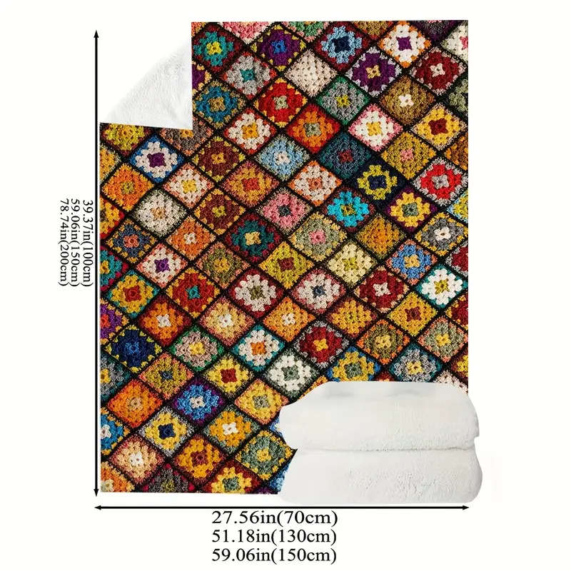 1 Bohemian Floral Print Flannel Blanket 70*100CM