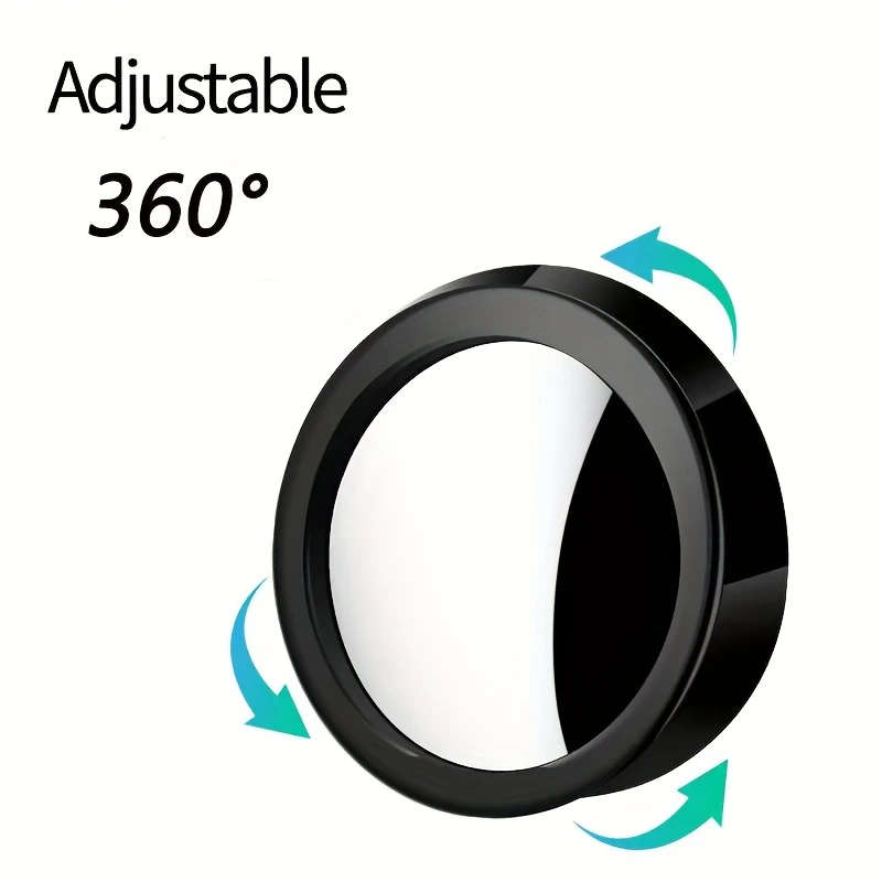 2pcs 360 Degree Adjustable Wide-Angle Round Rearview Mirror Convex Lens ABS Material Blind Spot Mirr