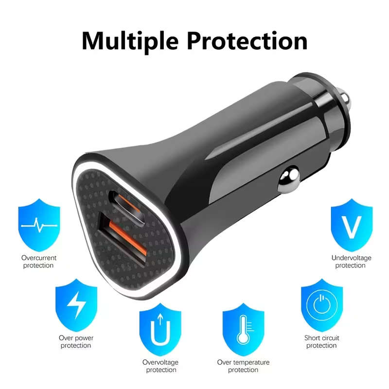 3.1A Fast Charging Dual Port USB Charger Car Cigarette Lighter Adapter