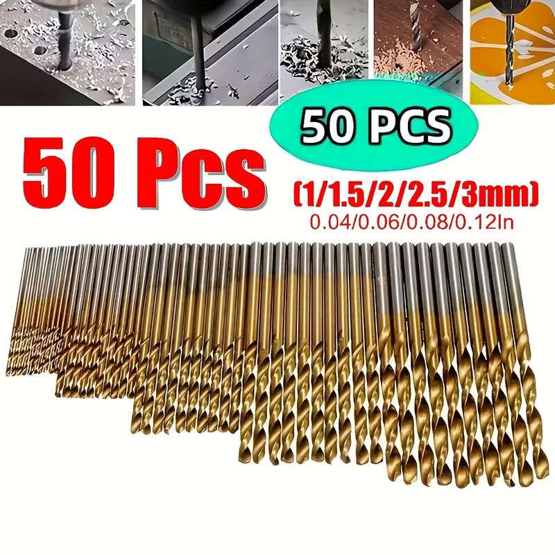 50Pcs Steel Drill Bit Set