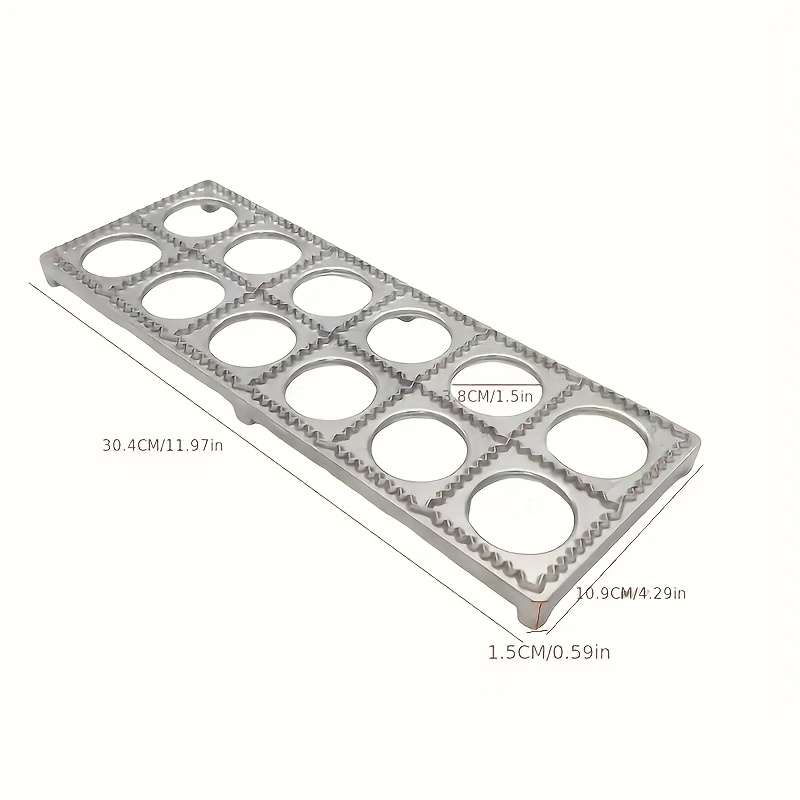 12-Hole Aluminum Ravioli Press Mold Manual Italian Dumpling Maker for Pierogi Wonton and Po